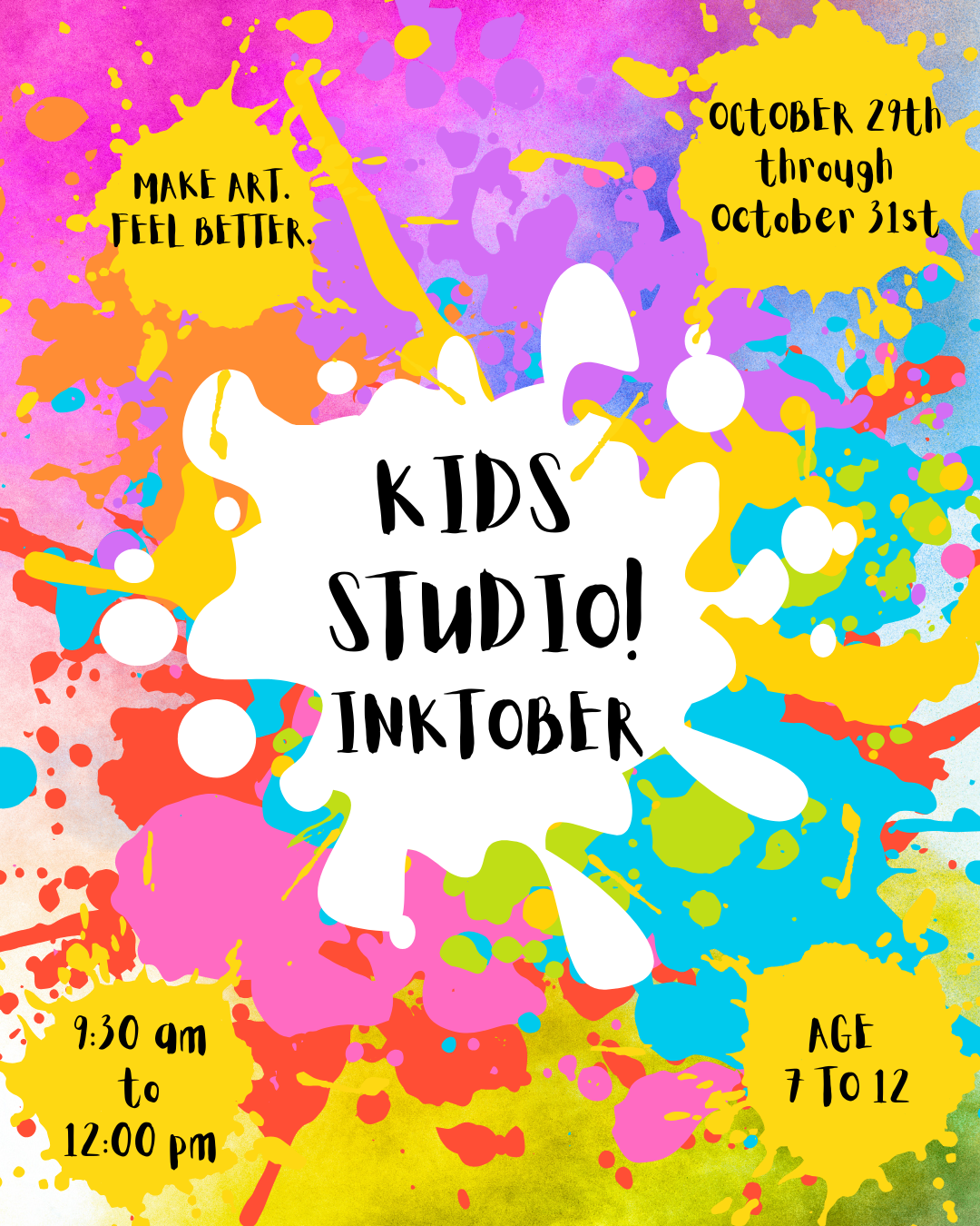 Kids Studio! Inktober 10/29-10/31