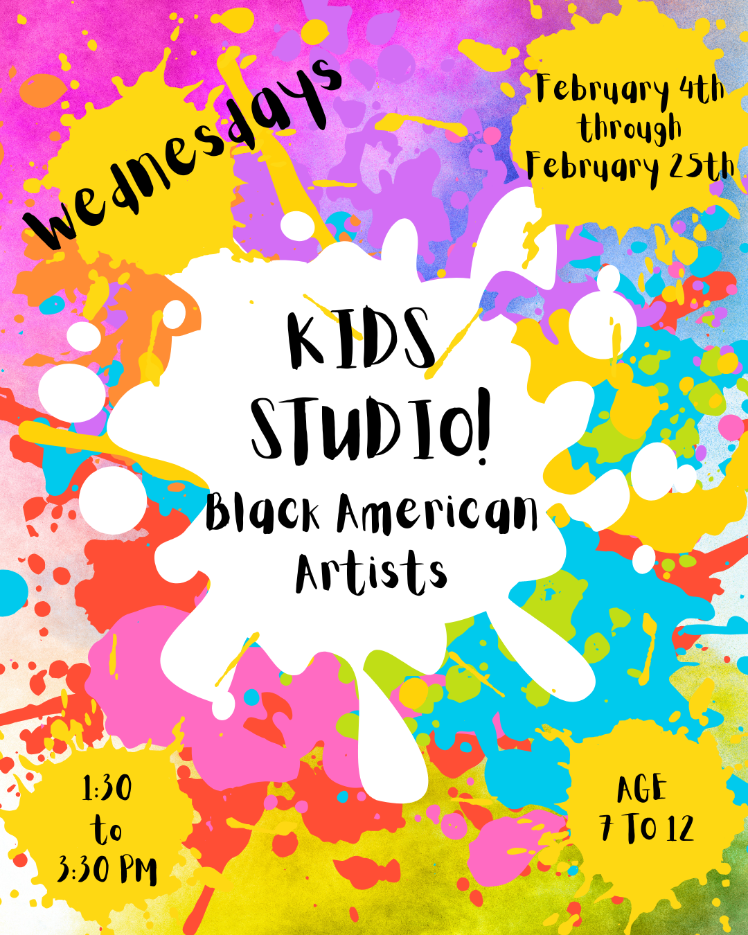 Kids Studio! Celebrating Black American Artists, 02/04 - 02/25