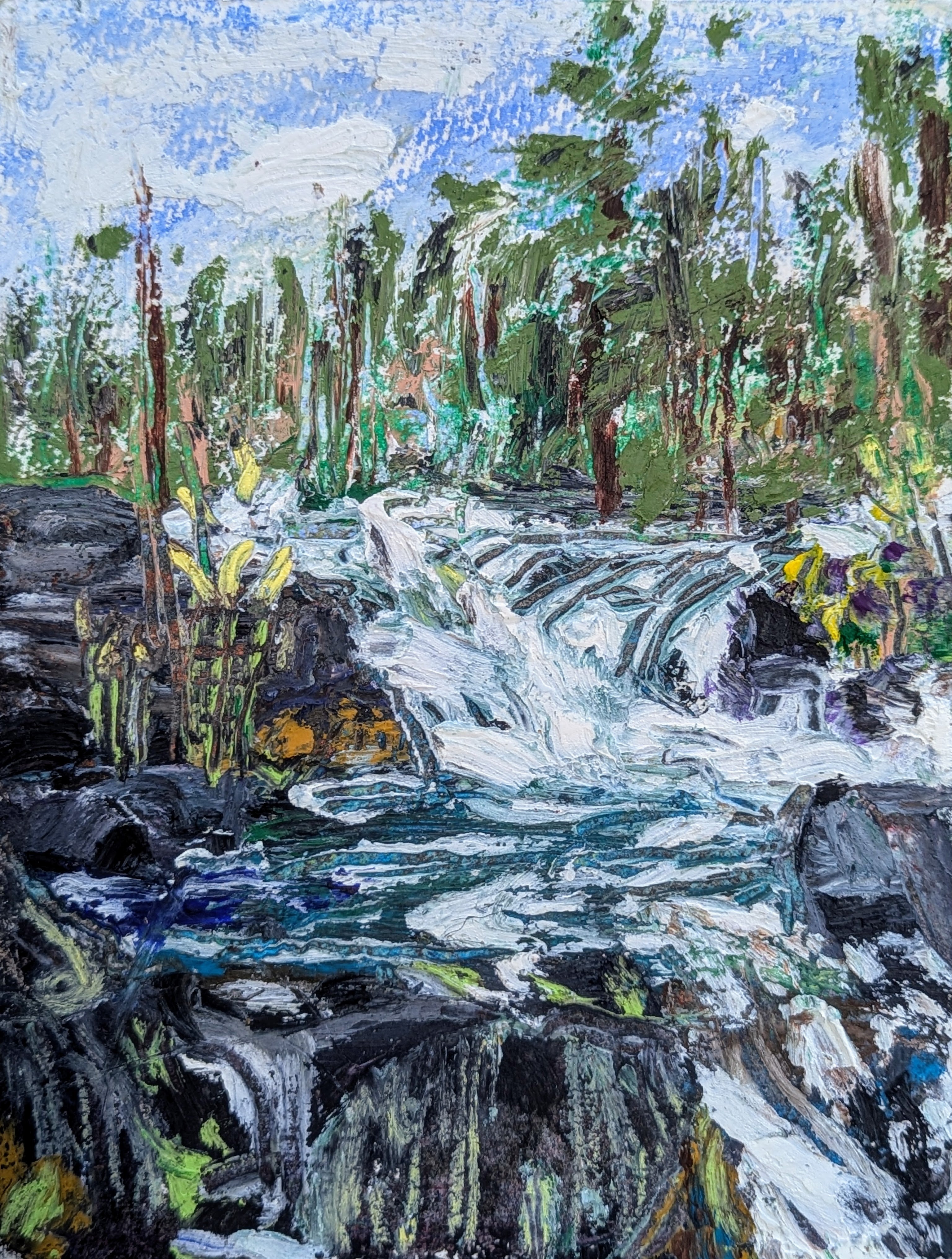 Deschutes River, original oil pastel