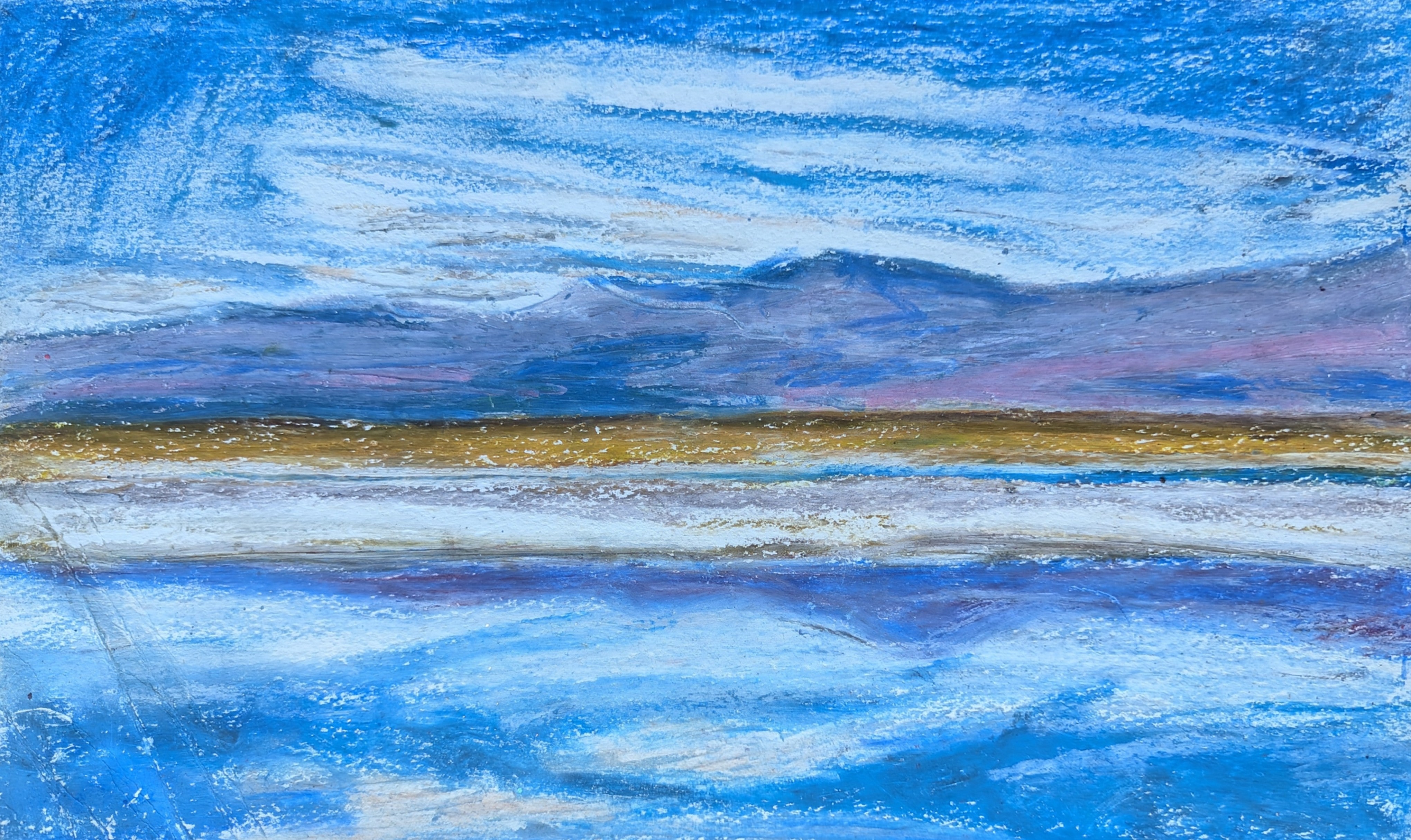 San Pedro de Atacama - original oil pastel drawing