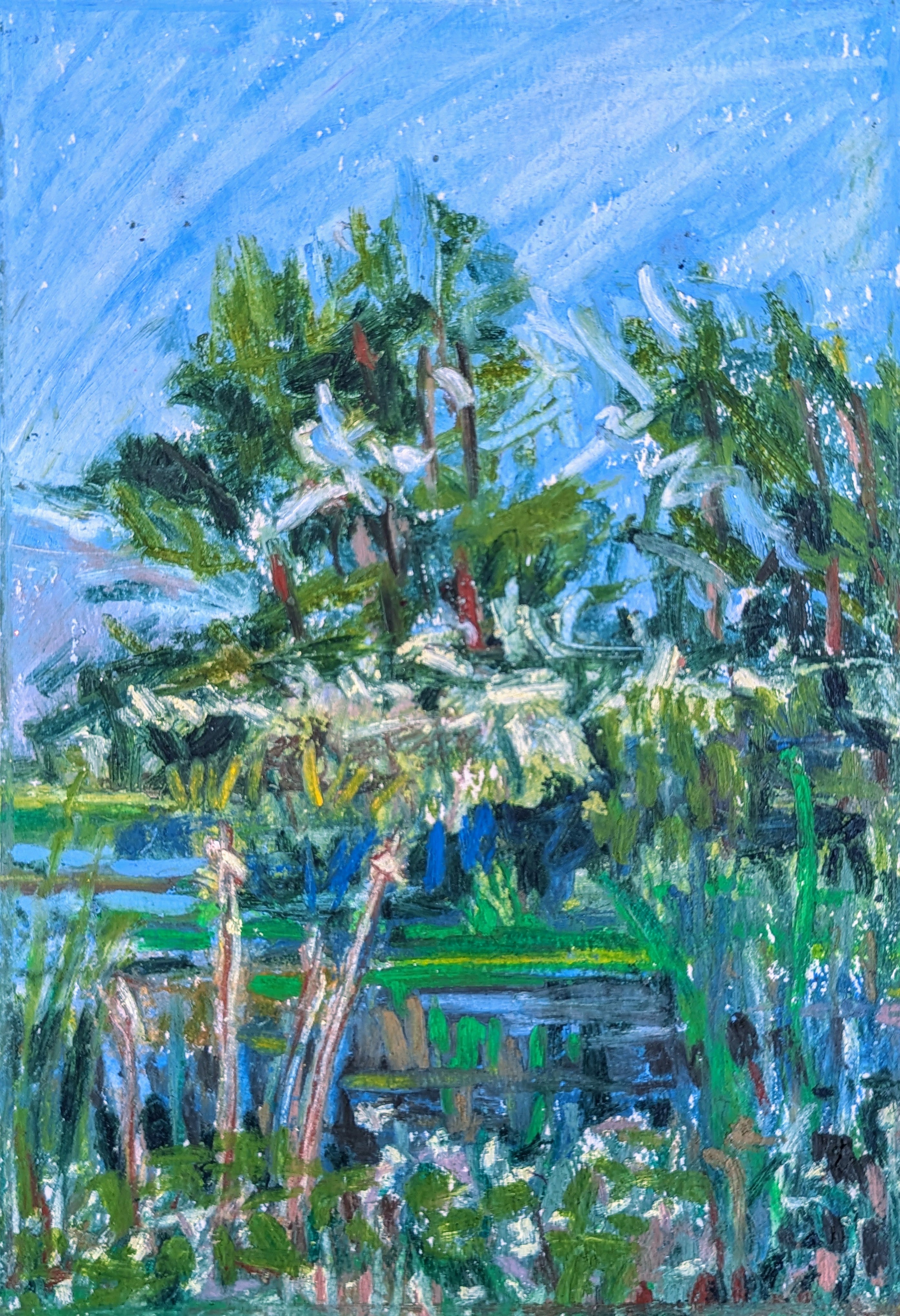 The Marsh,  original oil pastel