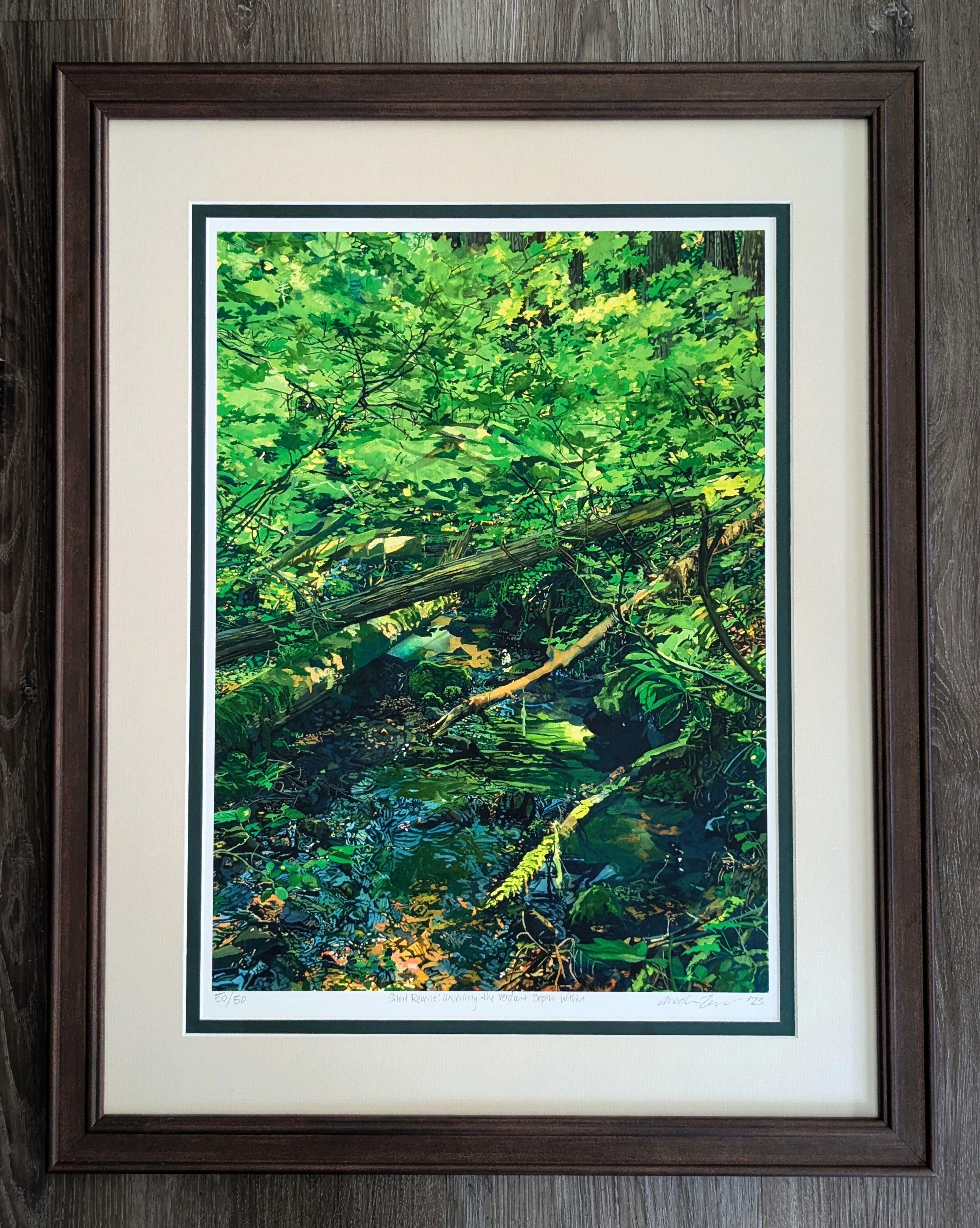 Silent Reverie: Unveiling the Verdandt Depths Within, Framed limited edition print